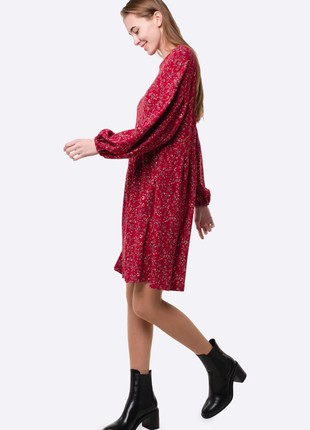 Knitted dress of free cut with voluminous raglan sleeves 5667k2 photo
