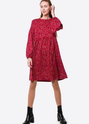 Knitted dress of free cut with voluminous raglan sleeves 5667k4 photo
