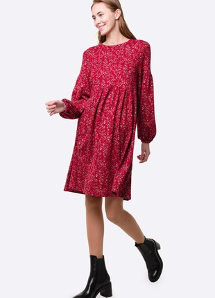 Knitted dress of free cut with voluminous raglan sleeves 5667k1 photo