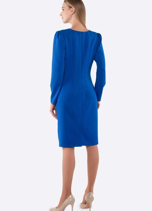Elegant bright blue dress with long sleeves 56634 photo