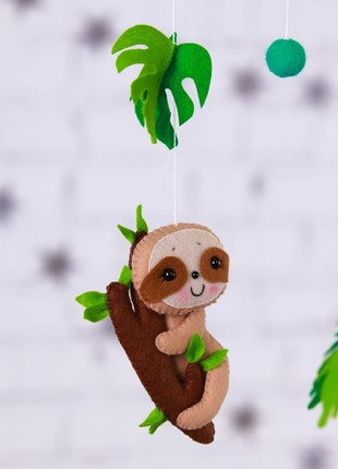 Musical baby mobile with bracket, Baby mobile "Jungle sloths"5 photo