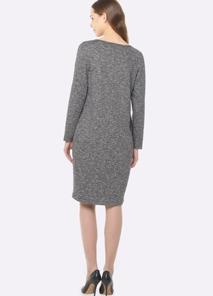 Gray knitted loose fit dress with pockets 56344 photo