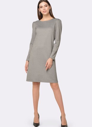 Knitted dress with houndstooth print 5617