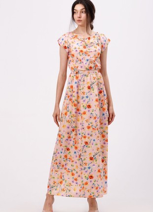 Maxi dress with delicate floral motifs 5706