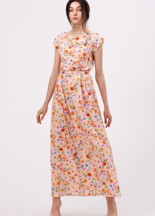Maxi dress with delicate floral motifs 57062 photo