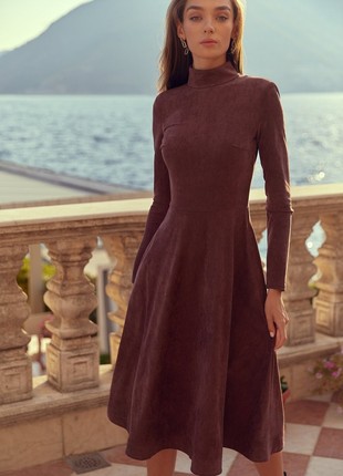 CHOCOLATE DRESS IN SOFT SUEDE