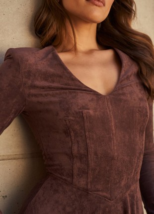 CHOCOLATE MINI DRESS IN ECO-SUEDE GEPUR5 photo