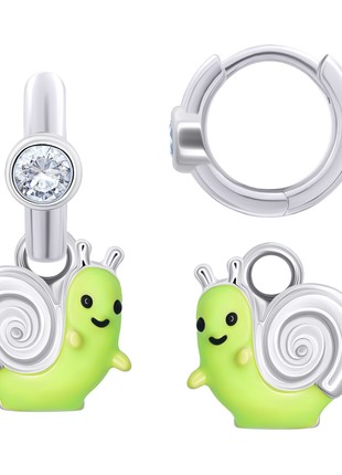 Earrings with pendants WOP the snail