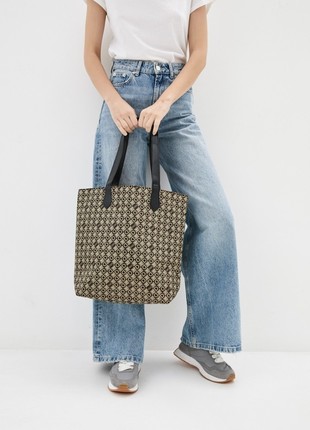 Canvas bag with a double-sided brown logo DASTI