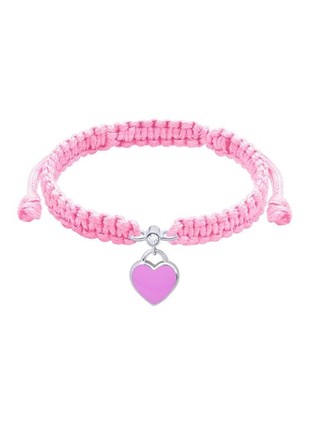 Braided bracelet Pink Heart