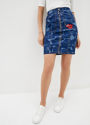 Women's denim skirt DASTI camouflage with pockets (Denim)2 photo