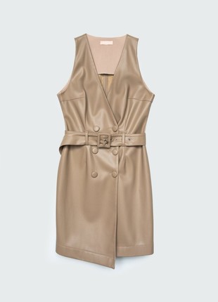 BEIGE BELTED OVERALL DRESS GEPUR5 photo