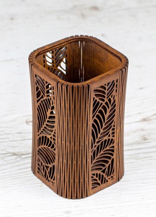 Floral Wood Pensil Pot | Makeup Brush Holder3 photo