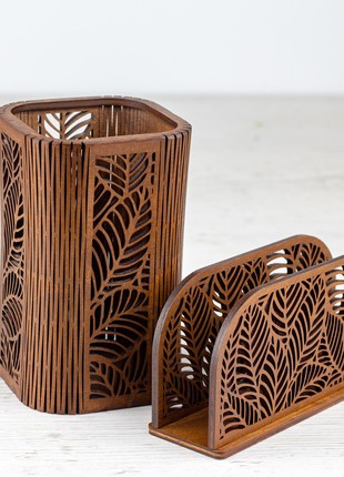 Floral Wood Pensil Pot | Makeup Brush Holder5 photo
