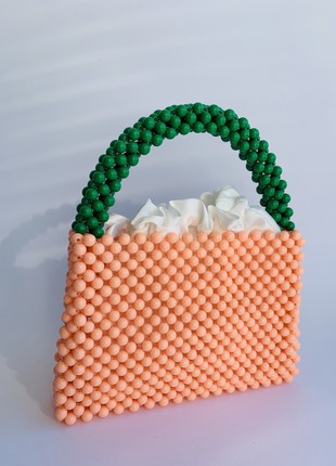 Orange beaded bag green pen comfortable bag Bachelorette party favors anniversary gift for girlfriend 21st birthday gift for her6 photo