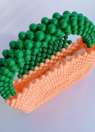 Orange beaded bag green pen comfortable bag Bachelorette party favors anniversary gift for girlfriend 21st birthday gift for her9 photo