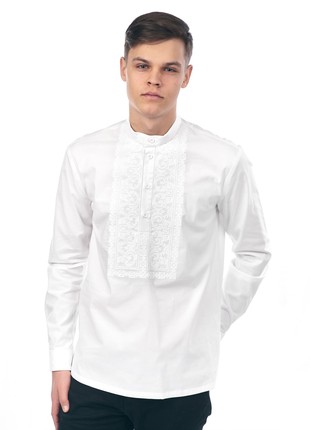 Man's embroidered blouse white 905-18/00