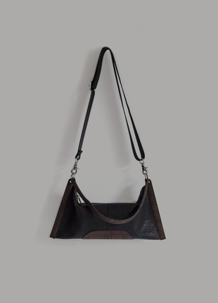 Natural cork handbag Ilsa in black and brown combination3 photo