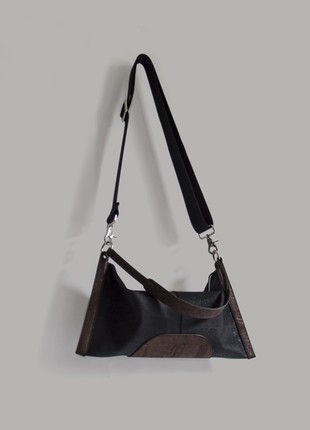 Natural cork handbag Ilsa in black and brown combination2 photo