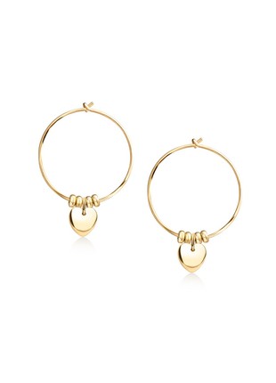 Kongo earrings with beads and Heart loop charm