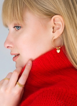 Kongo earrings with beads and Heart loop charm2 photo