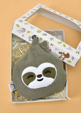 Adorable Sloth Baby Heating Pad - Organic Flaxseed Filled, Microwavable for Soothing Comfort1 photo