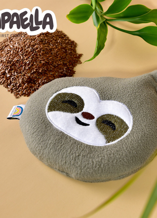 Adorable Sloth Baby Heating Pad - Organic Flaxseed Filled, Microwavable for Soothing Comfort3 photo