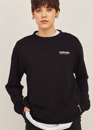 Black jersey sweatshirt with "Ukraine" print by Must Have