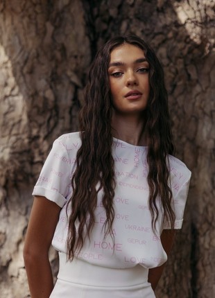 SILK TOP WITH "BRAVE" PRINT GEPUR6 photo