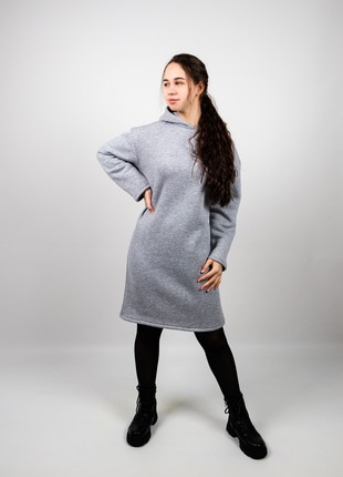 Knitted dress on fleece