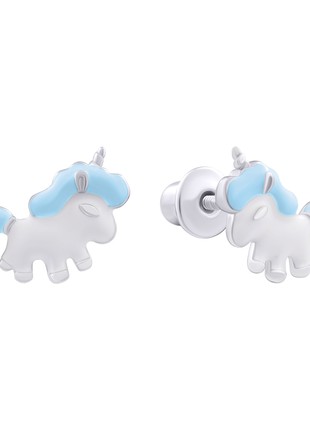 Earrings Blue Unicorn