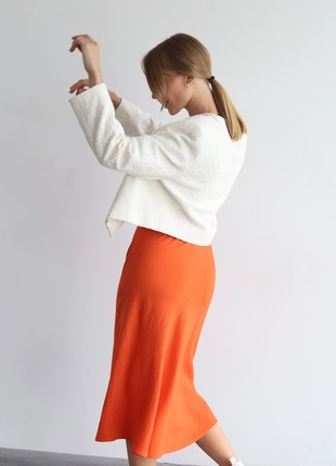 Orange midi a-line skirt3 photo