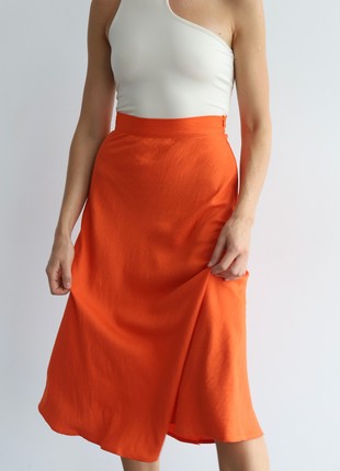 Orange midi a-line skirt6 photo