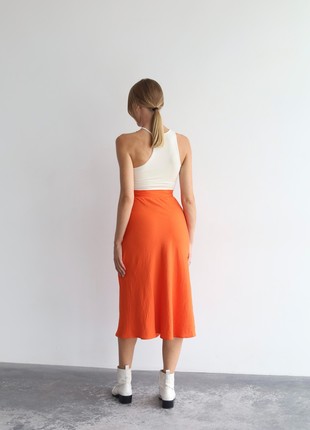 Orange midi a-line skirt2 photo