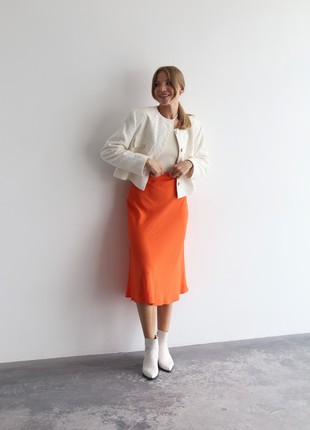Orange midi a-line skirt5 photo