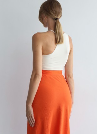 Orange midi a-line skirt8 photo