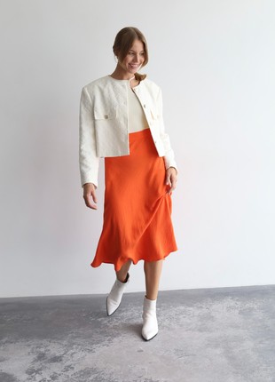 Orange midi a-line skirt4 photo