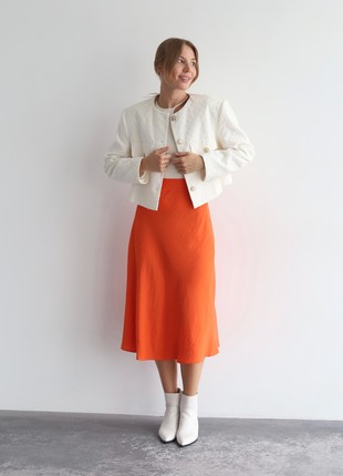 Orange midi a-line skirt1 photo