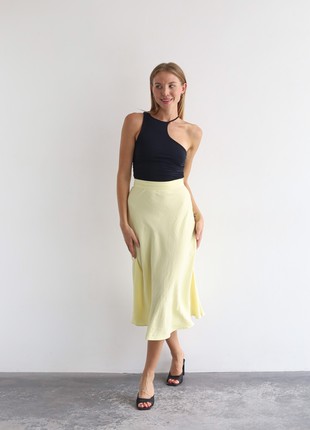 Yellow midi a-line skirt4 photo