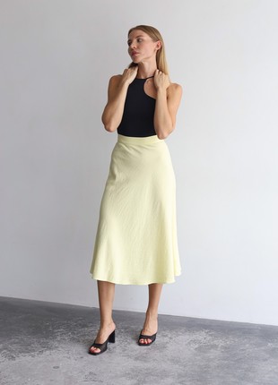 Yellow midi a-line skirt1 photo