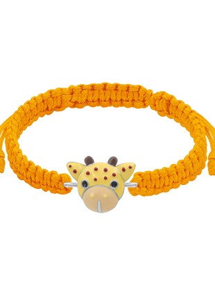 Braided bracelet Giraffe with orange lace
