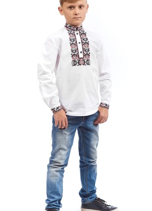 Embroidered shirt for boys, height 122-152cm 338-19/093 photo