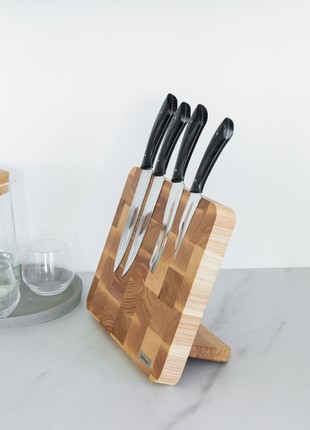 Wooden magnetic knife block4 photo