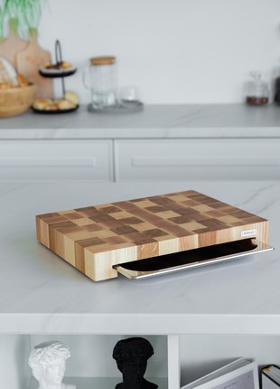 Ash&oak cutting board with tray 30*40 cm