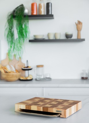Ash&oak cutting board with tray 30*40 cm2 photo