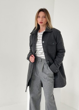 Wool grey coat for women2 photo