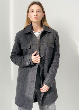 Wool grey coat for women1 photo