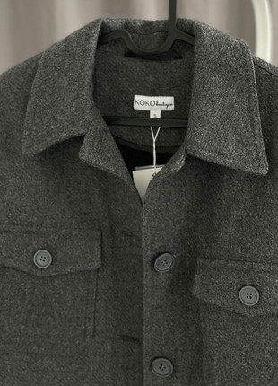 Wool grey coat for women5 photo