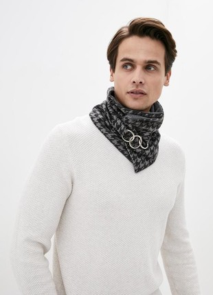 Stylish scarf men double-sided scarf with original clasp, unisex1 photo