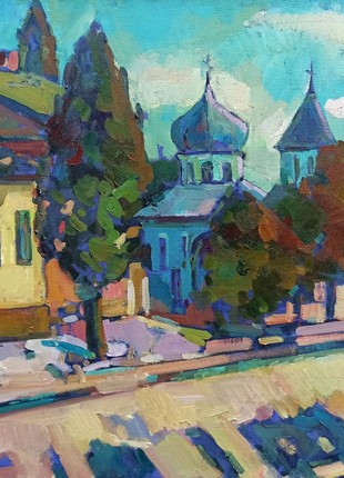 Oil painting Urban landscape Peter Tovpev nDobr168